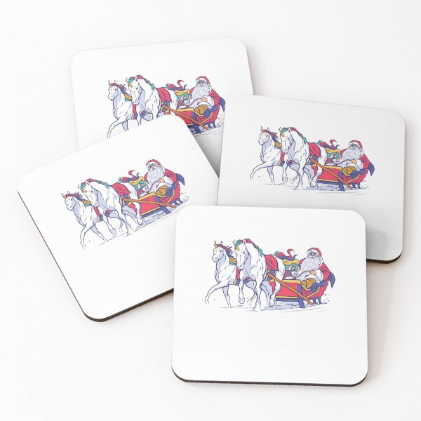 Item preview, SANTA CLAUS RIDING UNICORN, MERRY CHRISTMAS designed and sold by Delicious Design ⭐⭐⭐⭐⭐.