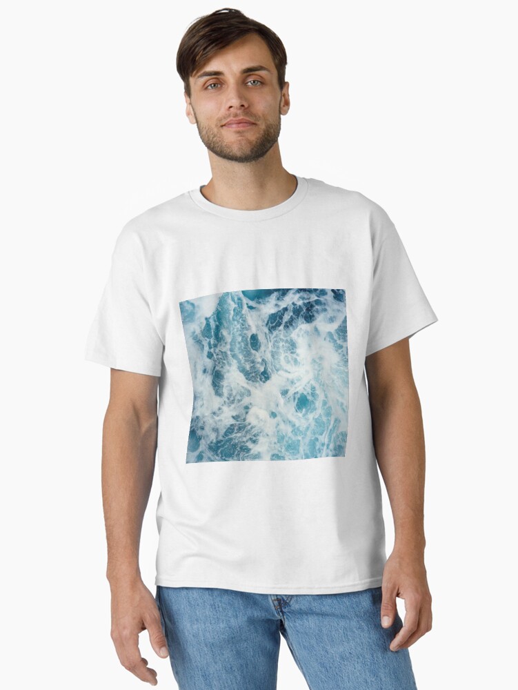 Thumbnail 1 of 7, Classic T-Shirt, Blue Ocean Waves designed and sold by Mathildelee.