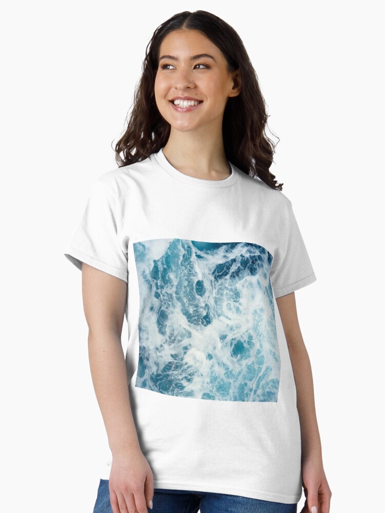 Thumbnail 2 of 7, Classic T-Shirt, Blue Ocean Waves designed and sold by Mathildelee.