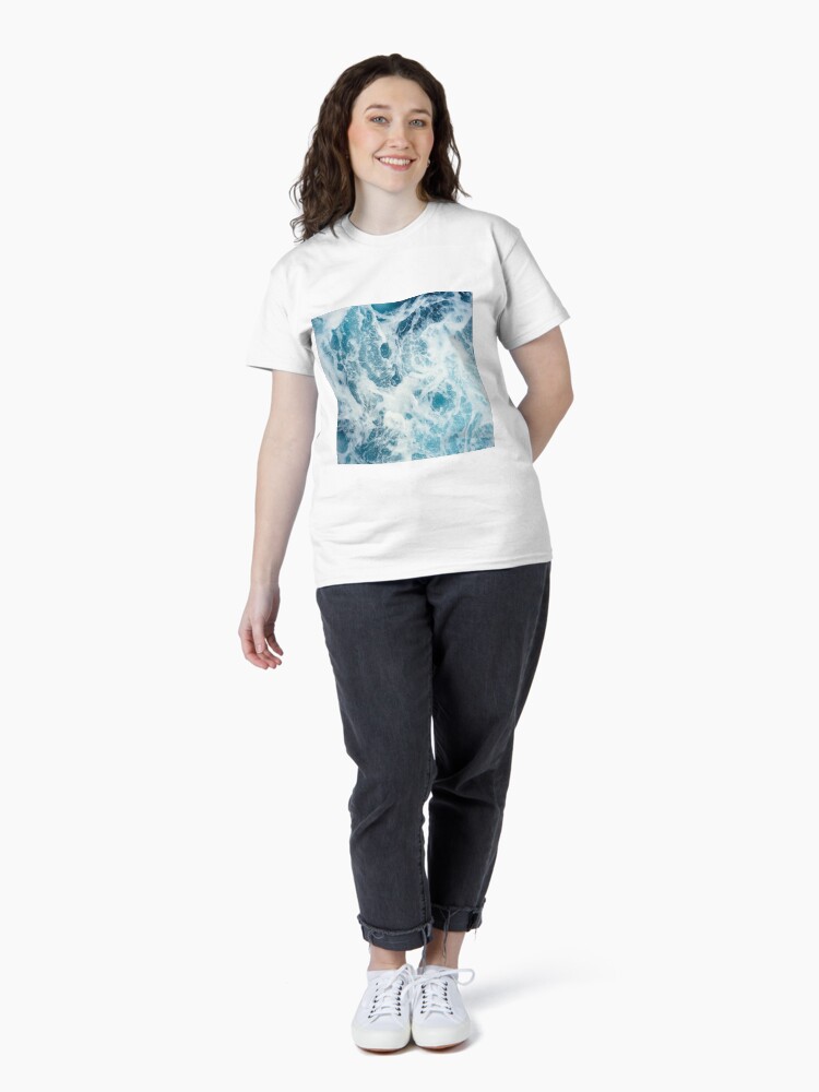 Thumbnail 4 of 7, Classic T-Shirt, Blue Ocean Waves designed and sold by Mathildelee.