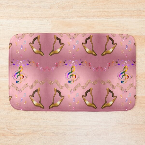 Item preview, Golden Musical Harps - Rose Pink Background designed and sold by Only1helen.