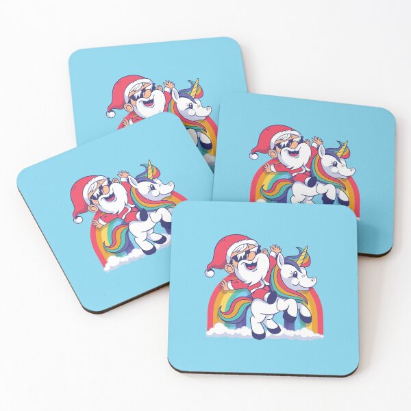 Item preview, SANTA CLAUS RIDING A CUTE CHRISTMAS UNICORN designed and sold by Delicious Design ⭐⭐⭐⭐⭐.