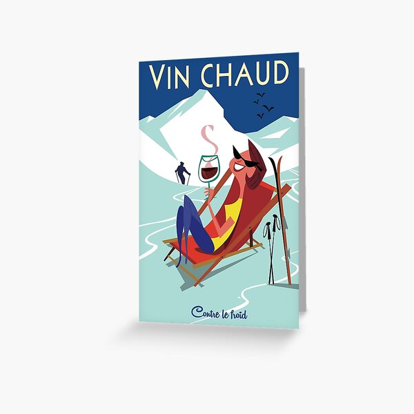 Vin Chaud ski poster Greeting Card