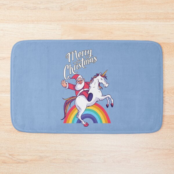 Item preview, SANTA CLAUS RIDING A CUTE CHRISTMAS UNICORN designed and sold by Delicious Design ⭐⭐⭐⭐⭐.