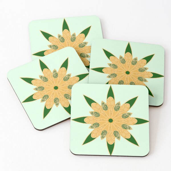 Item preview, Green and Gold Flower designed and sold by Nell-Mills.