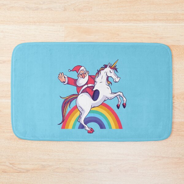 Item preview, SANTA CLAUS RIDING A CUTE CHRISTMAS UNICORN designed and sold by Delicious Design ⭐⭐⭐⭐⭐.