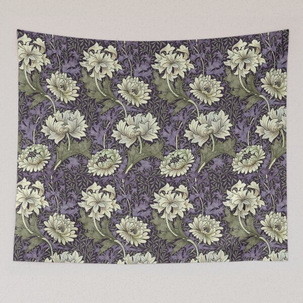 Item preview, William Morrisa floral pattern in purple and green designed and sold by Gaia Marfurt.