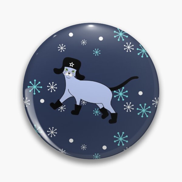 Item preview, Russian Blue Cat with Ushanka Hat and Winter Boots designed and sold by lulululupaint.
