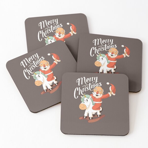 Item preview, SANTA CLAUS RIDING A CUTE CHRISTMAS UNICORN designed and sold by Delicious Design ⭐⭐⭐⭐⭐.