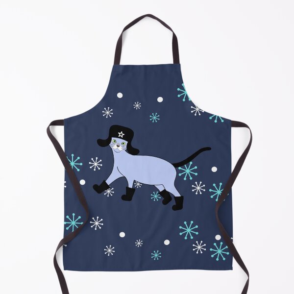Item preview, Russian Blue Cat with Ushanka Hat and Winter Boots designed and sold by lulululupaint.