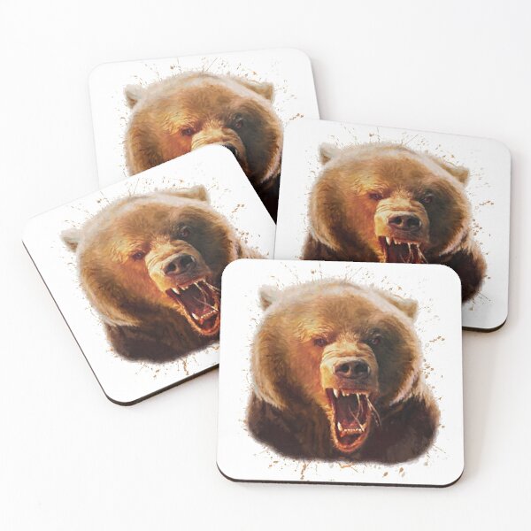 Item preview, bear roar watercolor design, bear oil designed and sold by DelzStudio.