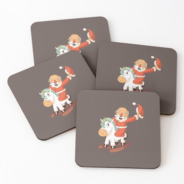 Item preview, SANTA CLAUS RIDING A CUTE CHRISTMAS UNICORN designed and sold by Delicious Design ⭐⭐⭐⭐⭐.