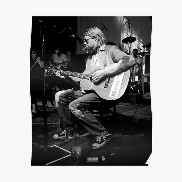 Kurtcobain Playing Guitar Poster