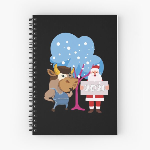 Item preview, Cute Thoughtful Ox With Santa New Year 2021 Symbol Chinese Zodiac Animal Funny Xmas New Year Gift designed and sold by FunnySunny T-Shirts.