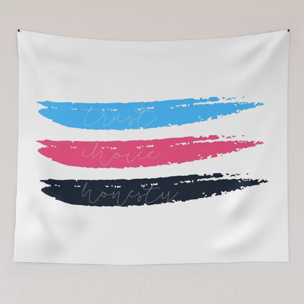 Item preview, Trust, Choice & Honesty | New Polyamory Flag in Brush Strokes designed and sold by throuplescorner.