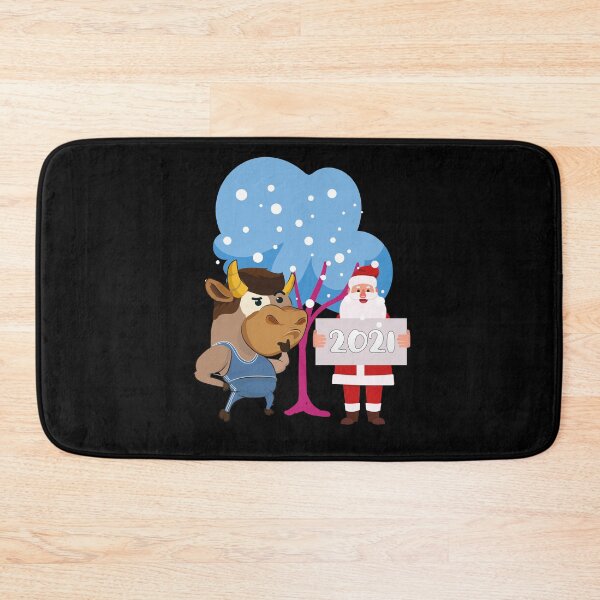 Item preview, Cute Thoughtful Ox With Santa New Year 2021 Symbol Chinese Zodiac Animal Funny Xmas New Year Gift designed and sold by FunnySunny T-Shirts.