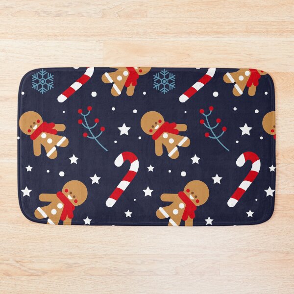 Item preview, Gingerbread Christmas and Candy Canes- Christmas Pattern (Midnight Blue) designed and sold by HeraAndKosmos.
