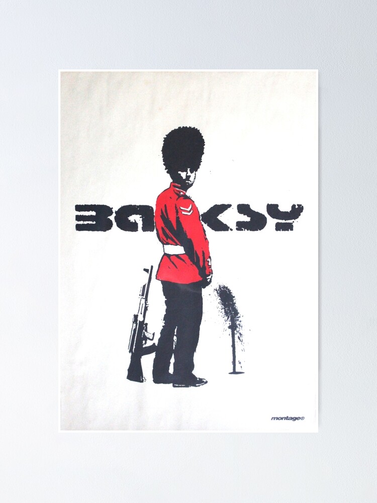 BANKSY QUEENS GUARD 2 PICTURE PRINT ON WOOD FRAMED CANVAS WALL ART DECOR 