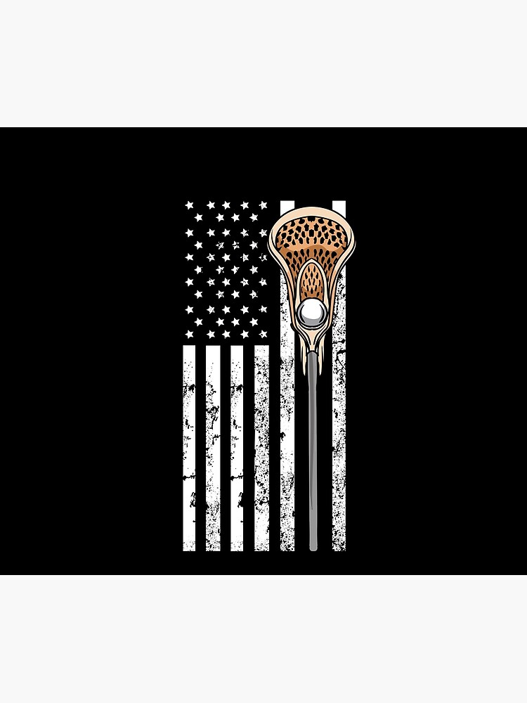 "Vintage Lacrosse USA Flag Retro Lacrosse American Flag" Tapestry for
