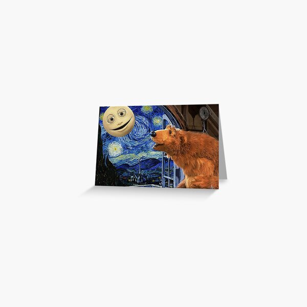 Aperçu de l'œuvre Ours dans la grande maison bleue avec la nuit étoilée créée et vendue par annmr-ia.