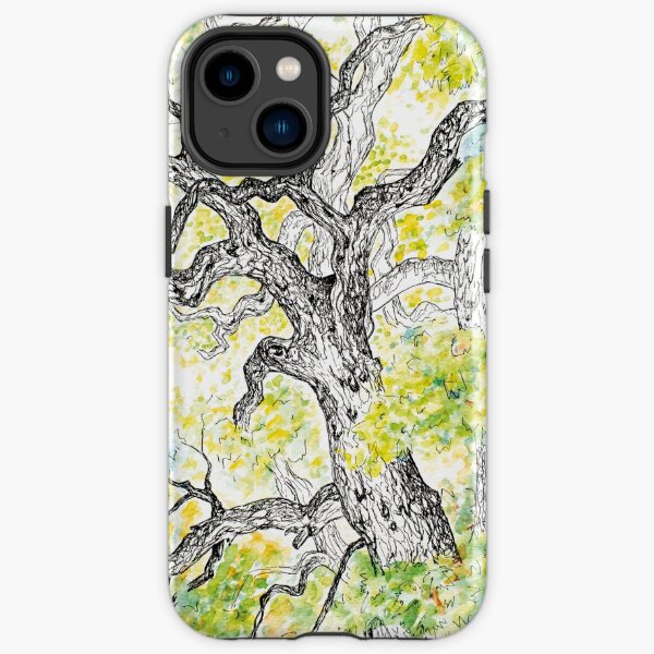 Watercolour and pen drawing of a beautiful tree iPhone Tough Case