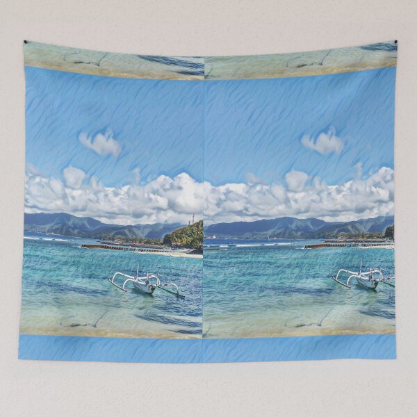Item preview, Fisherman Boat at Bali Beach designed and sold by javajossi.