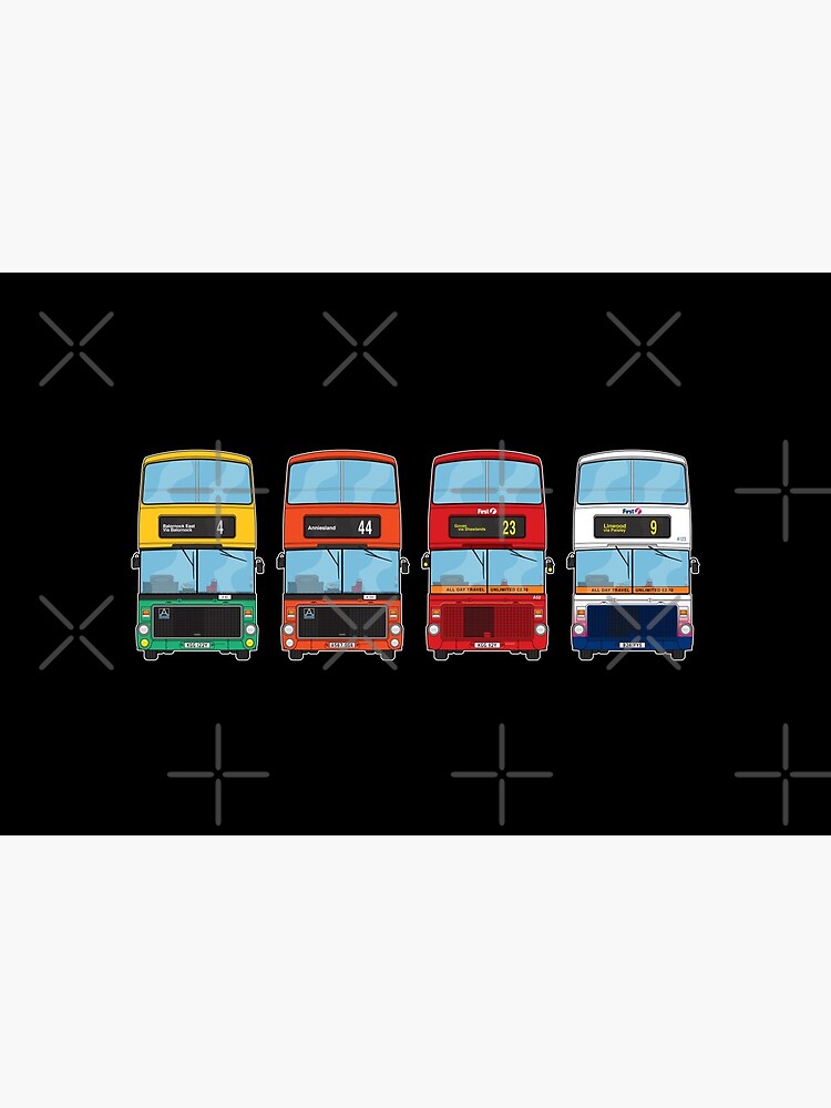 "Glasgow Ailsa Bus Colection 80s, 90s, 00s Illustration" Art Board