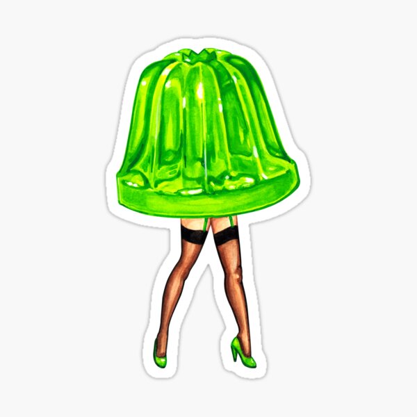 Green Jello Pin-Up Sticker