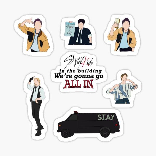 sticker pack stray kids all in ot8 members sticker by amydoungel redbubble