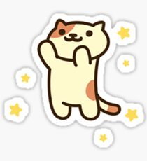 Pfirsiche die Katze + Sterne Sticker