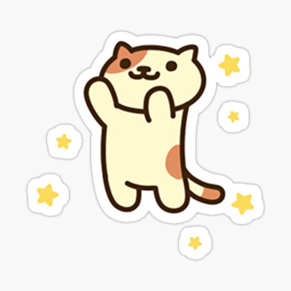 Peaches the cat + stars Sticker