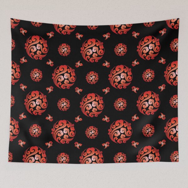 Item preview, Asian Cloud Pattern Chinese Cloud Black and Red Burst Design designed and sold by Reeks808.