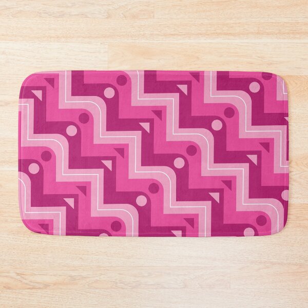 Item preview, Angular & Curved Stairs Geometric Pattern – Fuchsia designed and sold by RoguePatterns.