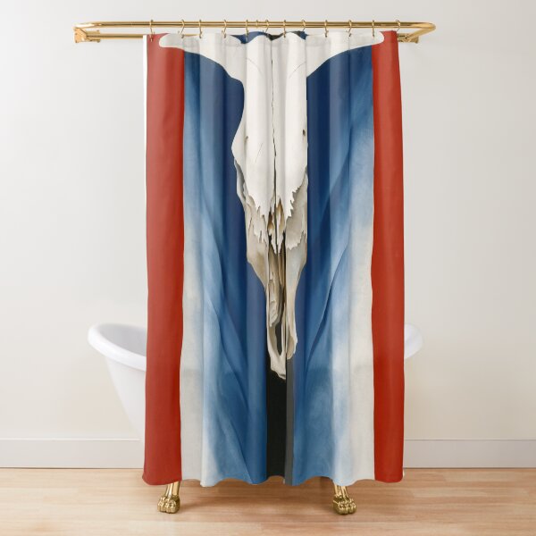 Georgia O’Keeffe Cow’s Skull Red, White, and Blue Shower Curtain