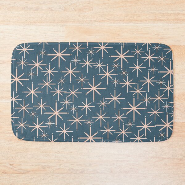 Item preview, Retro Space - Atomic Age Midcentury Modern Starburst Pattern in Pale Blush Pink and Deep Teal designed and sold by kierkegaard.