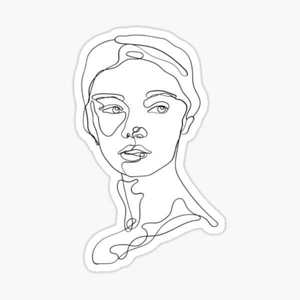 "A girl in black and white" Sticker by elif7 Redbubble