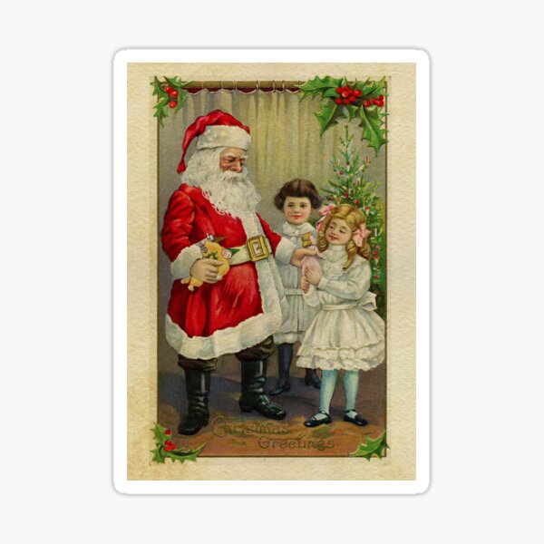 Vista previa del artículo con la obra «Imagen de tarjeta de felicitación de Navidad vintage de Santa Claus», diseñado y vendido por Darcy777.