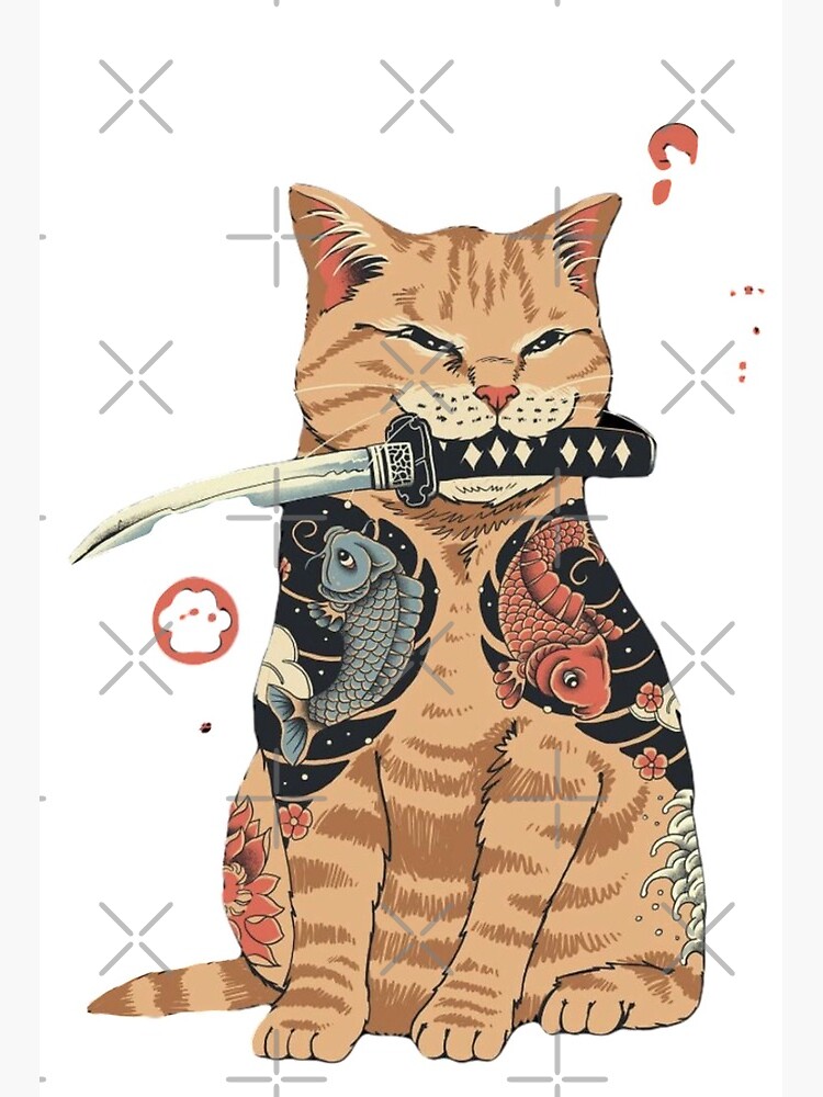 Anime cat with knife Art Board Print for Sale by luna store