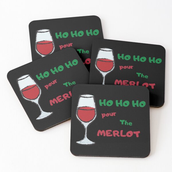 Aperçu de l'œuvre HO HO HO Pour le Merlot - Mignons amateurs de vin de Noël créée et vendue par Irelene.