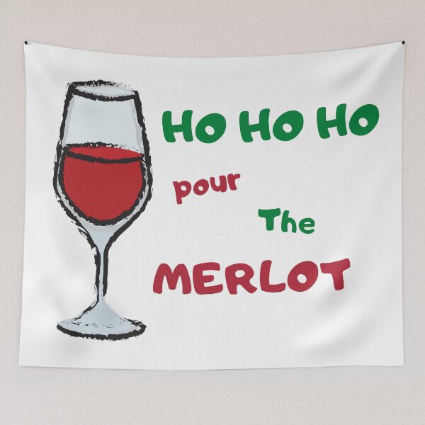 Item preview, HO HO HO Pour the Merlot - Cute Christmas Wine Lovers designed and sold by Irelene.