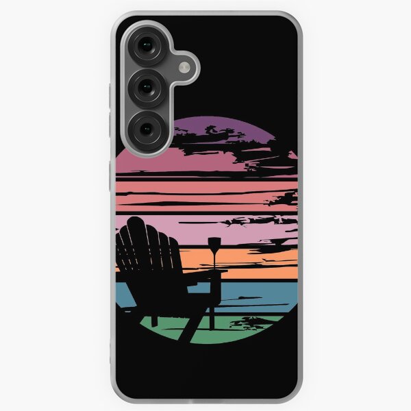 Item preview, Retro Adirondack Chair & Wine Glass Sunset Silhouette designed and sold by PeculiarParsnip.