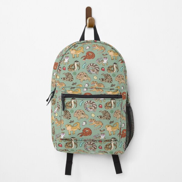 Reptile Pets Pattern - Green Backpack