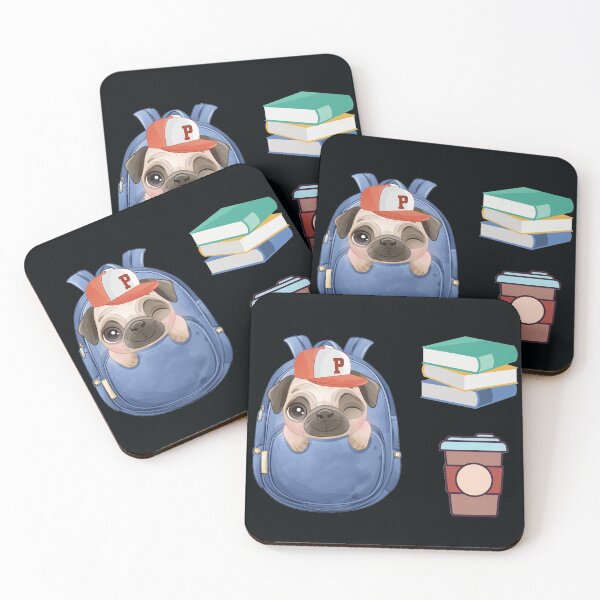 Item preview, Pug Books and Coffee designed and sold by REApparelCo.