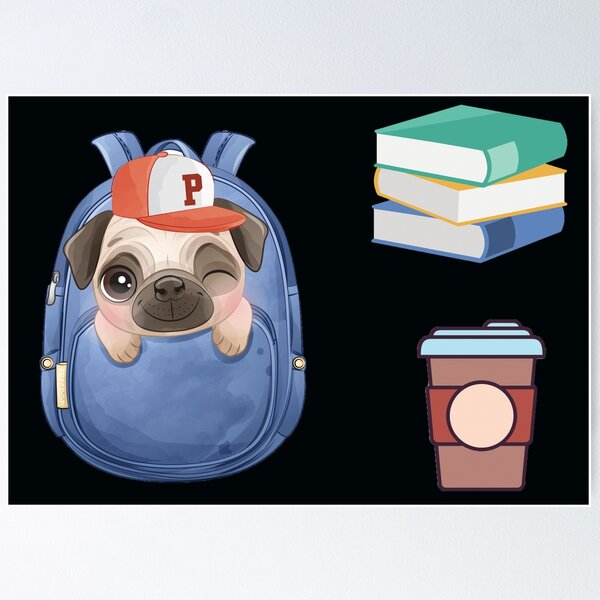 Item preview, Pug Books and Coffee designed and sold by REApparelCo.