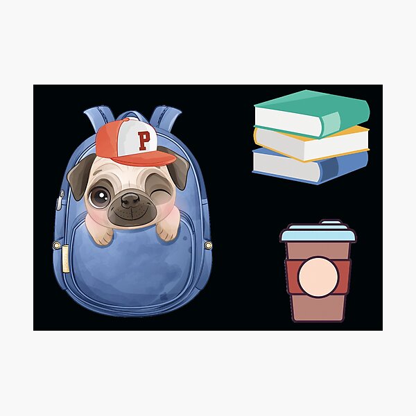 Item preview, Pug Books and Coffee designed and sold by REApparelCo.