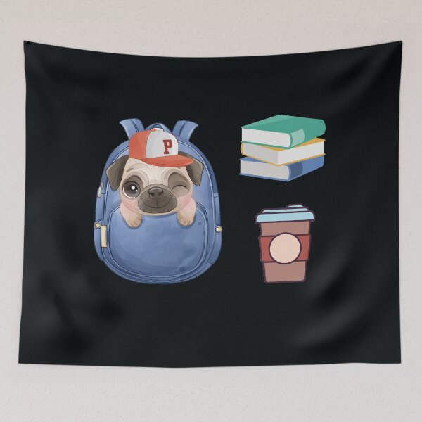 Item preview, Pug Books and Coffee designed and sold by REApparelCo.