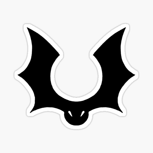 Flying Bat Crest, monochrome Sticker