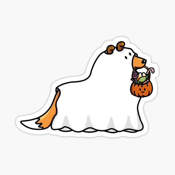 Artikel-Vorschau von Halloween Ghost Rough Collie, designt und verkauft von Melissa Thereliz.