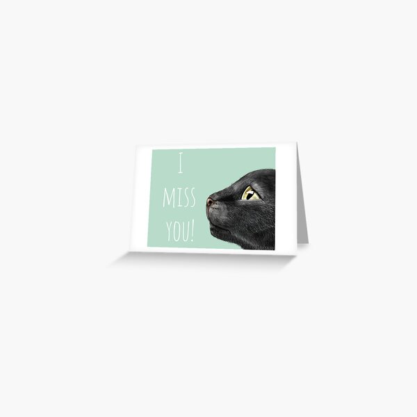 I miss you, sad cat Greeting Card
