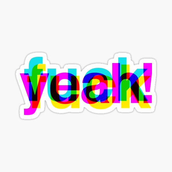 Artikel-Vorschau von Fuck Yeah! flaches 3D-Design mit Störungen, designt und verkauft von AznavourByKarin.